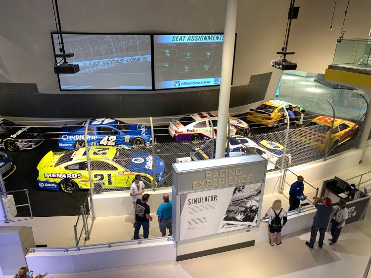 Driving simulators at the NASCAR hall of fame.