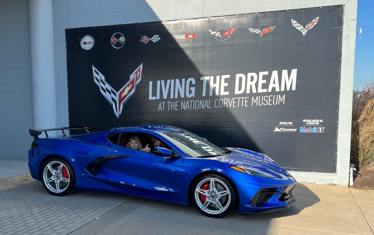 2022 Elkhart Lake Blue Corvette at the Living the Dream poster