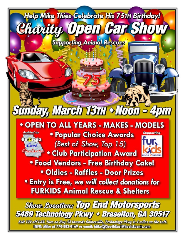 Colorful Charity Open Car Show poster