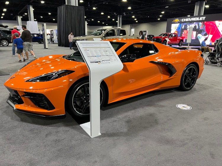 Eighth-generation orange Corvette convertible