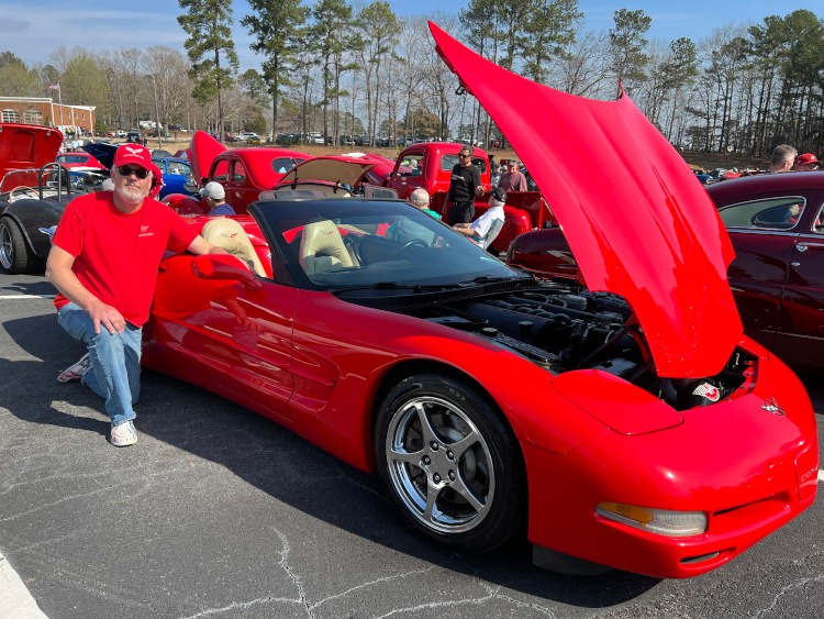 Fifth-generation Torch Red Corvette convertible
