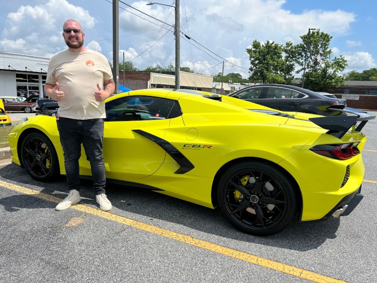 2022 eighth-generation yellow Corvette coupe