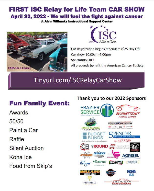 Poster for the first ISC Relay for Life car show