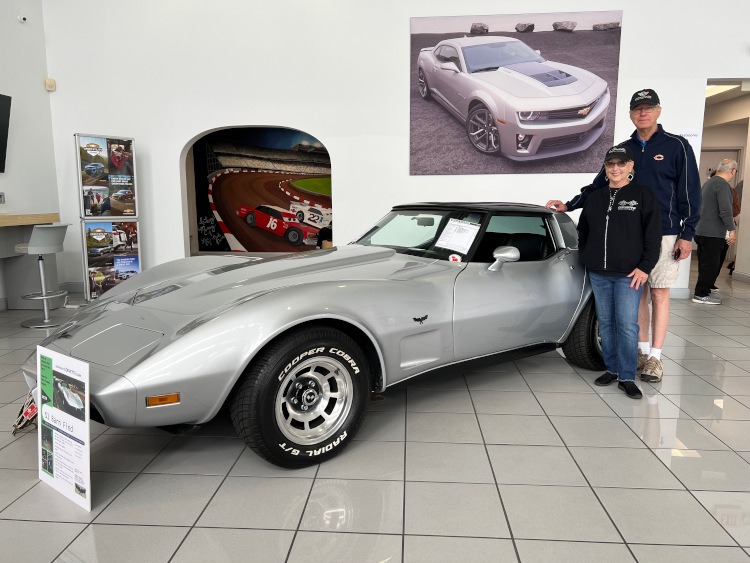 Third-generation Corvette coupe in silver