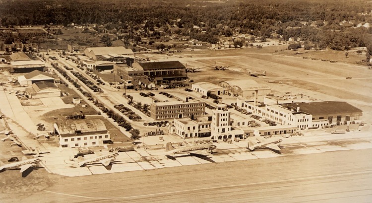 Faded photo of the early airport at Atlanta, Georgia