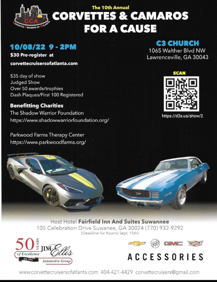 CCA event poster for Oct 8th 2022 car show