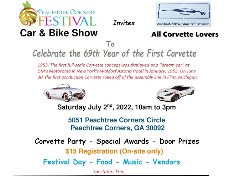 Peachtree Corners Festival Car and Bike Show Poster