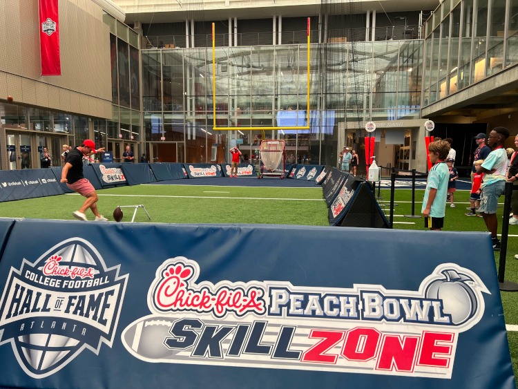 Skill Zone kicking at the College Football Hall of Fame