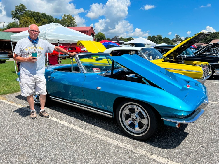 Second-generation light blue Corvette convertible