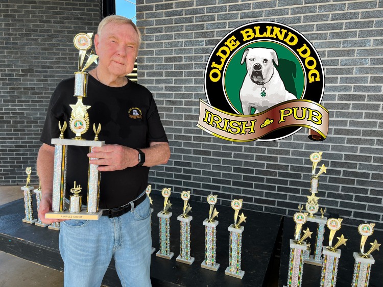Best of Show trophy for the Olde Blind Dog car show