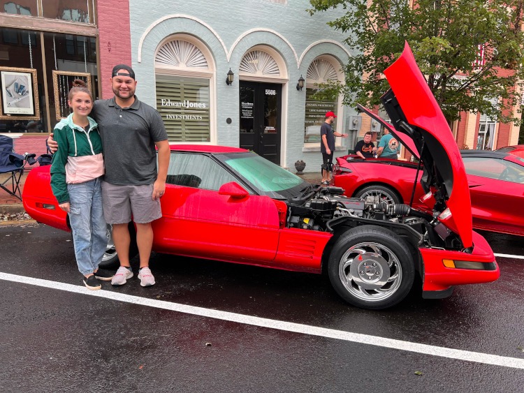 A Torch Red 1994 Corvette coupe