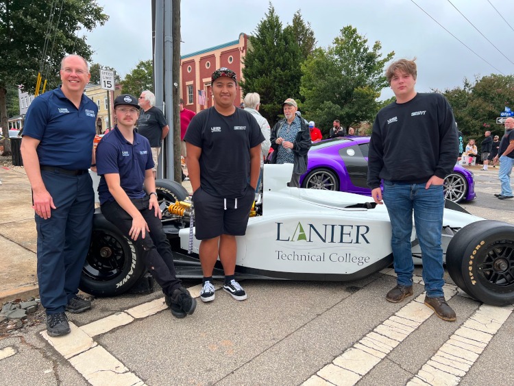 People from Lanier Technical College at car show