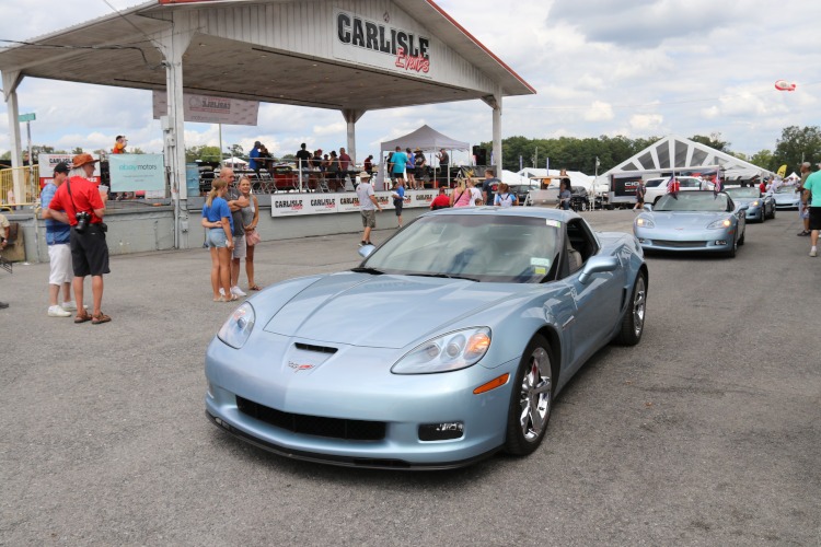 Corvette sports cars painted in Carlisle Blue