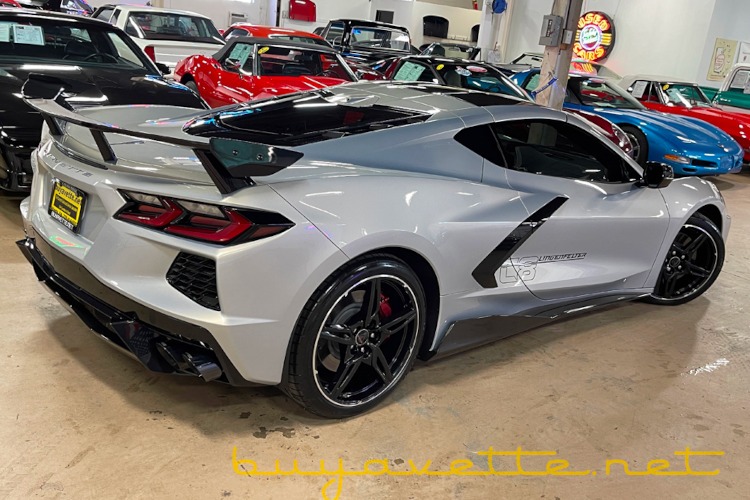 Silver eighth-generation Corvette coupe