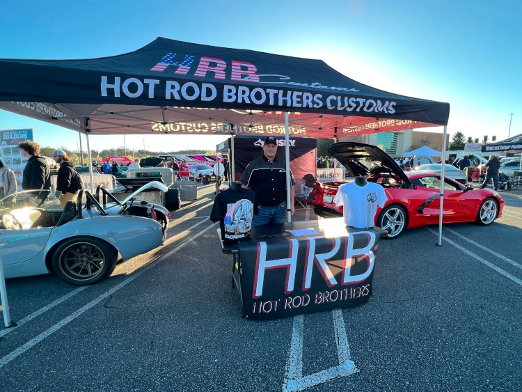Mobile tent for HRB at car show.