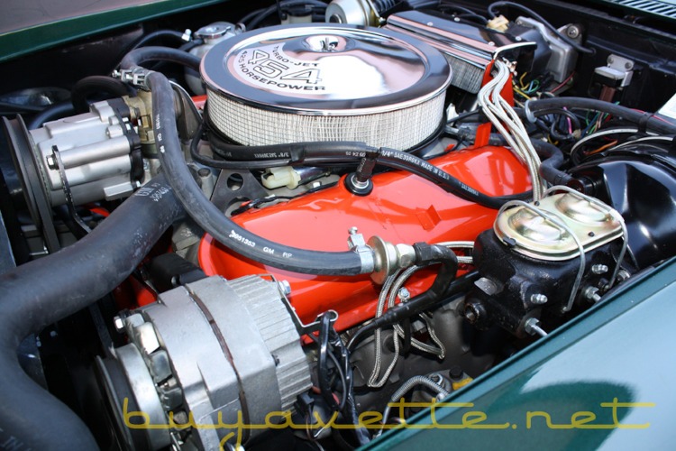 A 454 cubic inch displcement engine for a Corvette sports car.