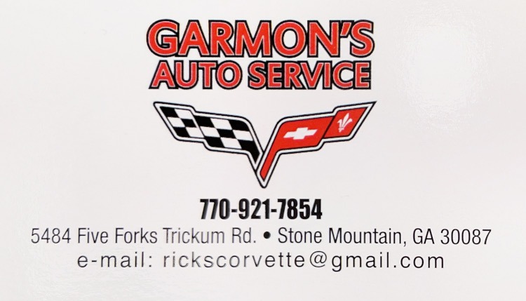 Business card for Garmon's Auto Service