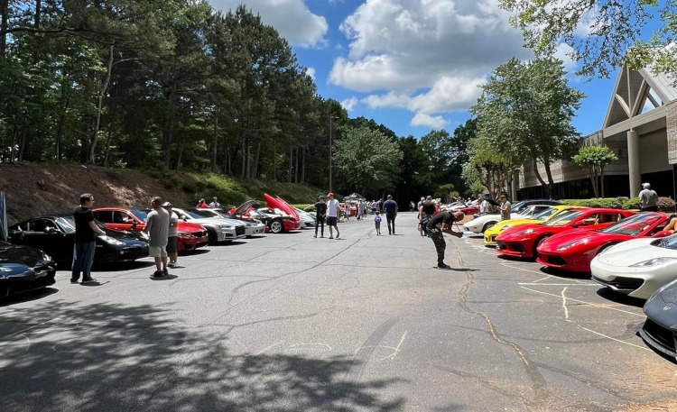 A car show with exotic sportscars