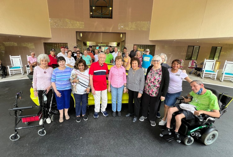 A group photo during Father's Day event at Delmar Nursing Home.