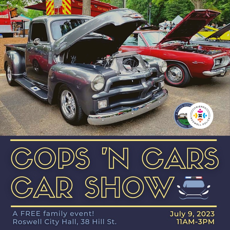 Advertisement for the Cops N' Cars annual car show.