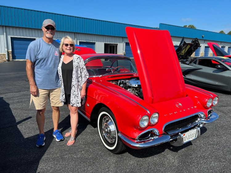 A red first-generation convertible Corvette