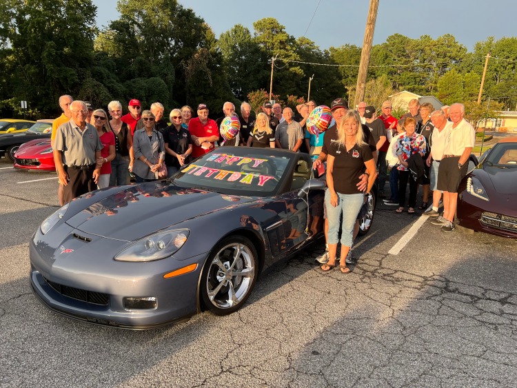 Wife receiving a Corvette for her birthday