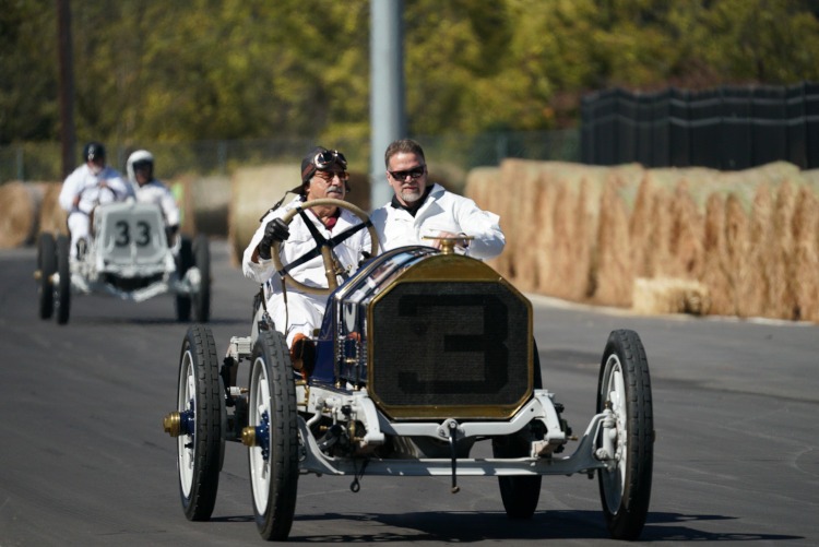 Brass era cars racing on motor course