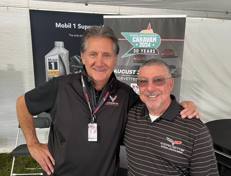 Corvette racing legend, Ron Fellows stands beside Bob Rio.