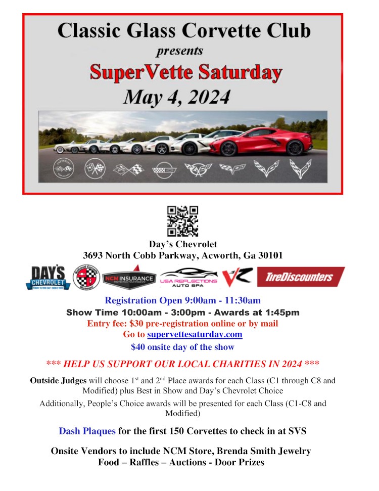 SuperVette Saturday flyer for 2024