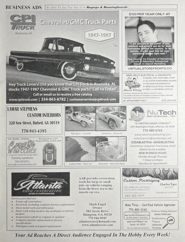 Ads in a local car magazine.